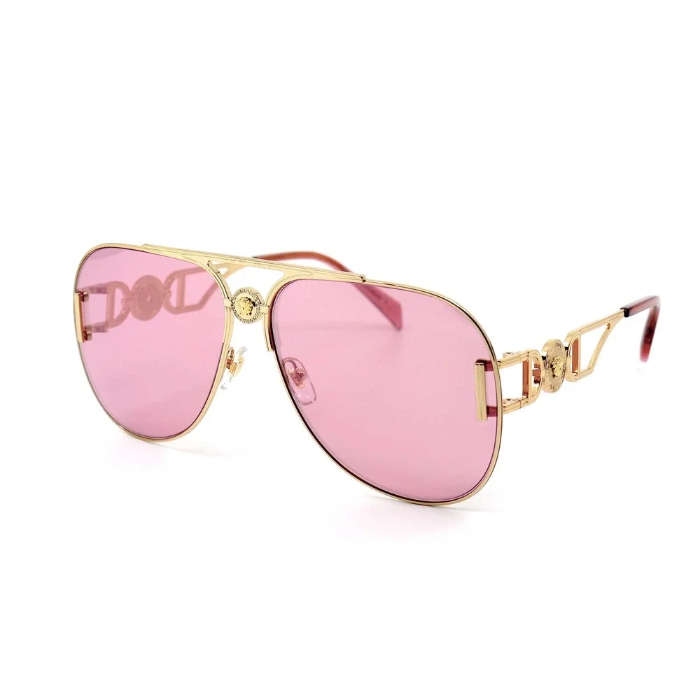 VERSACE VE2255 1002A4 GOLD PINK AUTHENTIC SUNGLASSES - Picture 6 of 13